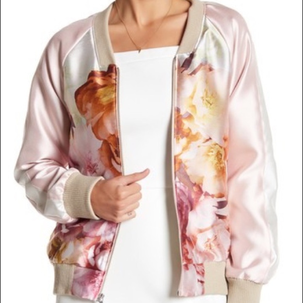 ABS by Allen SchwartzPrint Bomber Jacket Size M.